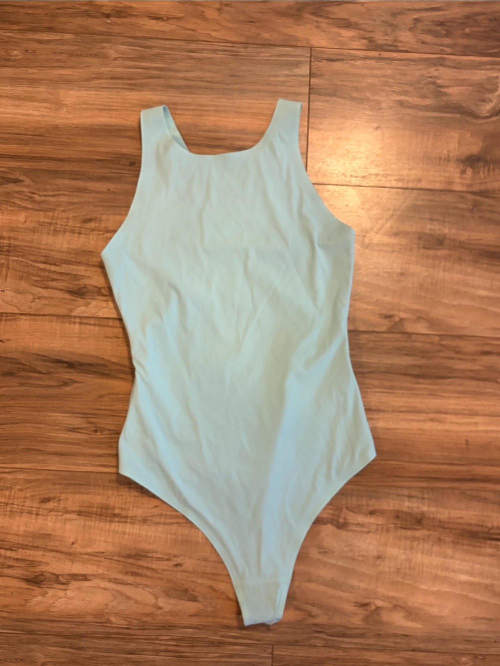 aerie Light Blue One-Shoulder Bodysuit